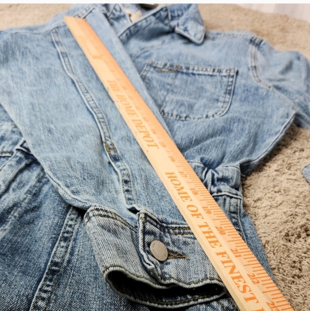 Women's Long Sleeve Utility Baggy Denim Jumpsuit Universal Thread Medium Denim 2 - Picture 11 of 16